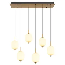 GLOBO Ewald 6-flg. 13,5 cm oval messingfarben