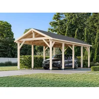 Palmako Carport Robert 3,15 x 7,32 m tauchgrundiert mit Pfostenanker