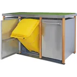 Mülltonnenverkleidung Typ-LW, 2x 240l + 1x 120l, Türfarbe Edelstahl