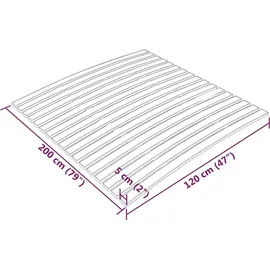 vidaXL Lattenrost 17 Latten 120 x 200 cm