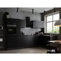 Respekta Winkelküche L-Form 310 x 172 cm Grau Schwarz