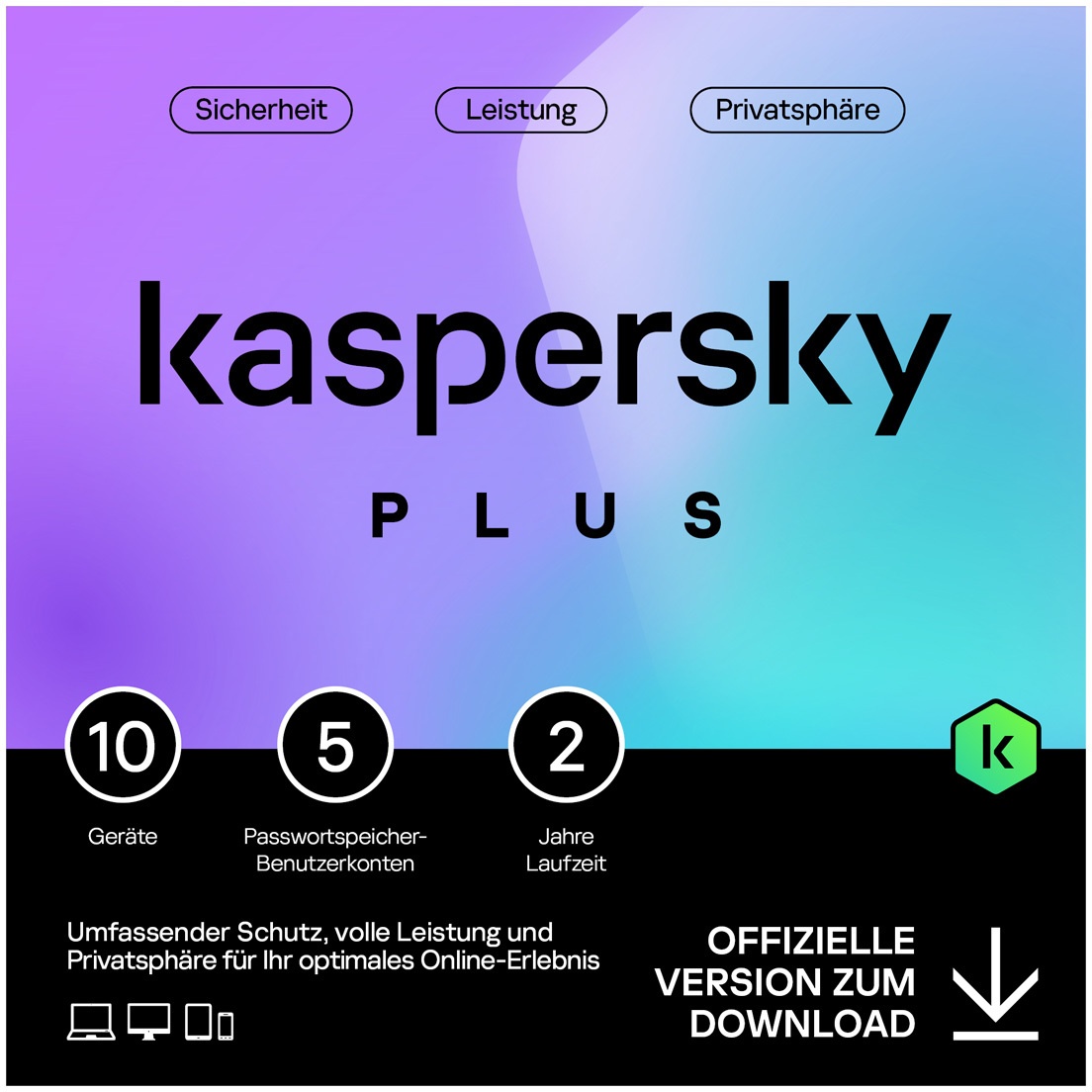 Kaspersky Plus Internet Security 10 Geräte - 2 Jahre