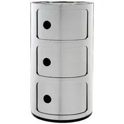 Kartell Componibili 3 Elemente Container chrom metallic