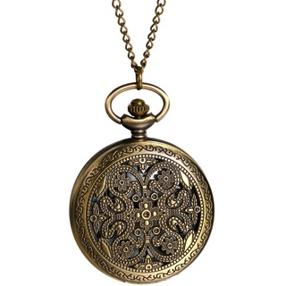 Lancardo Taschenuhr Vintage Herren Damen Uhr Analog mit Halskette Weihnachten Geschenk LCD22P041