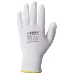 Arbeitshandschuhe Handschuhe PU / Nylon Feinstrick weiß Größe 9