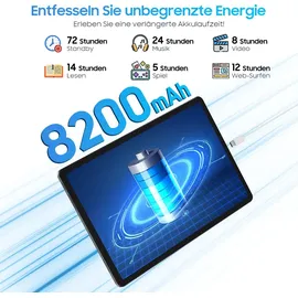 Blackview Tab90 WiFi Android 15 Tablet 11 Zoll,12(4+8Expansion) GB RAM 128GB Speicherplatz(2TB TF),Großes Display Widevide L1,Octa-core T606, 8200mAh Akku,5G WiFi,Dual Kamera 13MP+8MP,GMS,BT 5.0