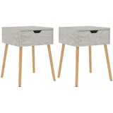 vidaXL Nachtschrank 2 Stk. 40 x 40 x 56 cm Betongrau