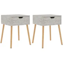 vidaXL Nachtschrank 2 Stk. 40 x 40 x 56 cm Betongrau
