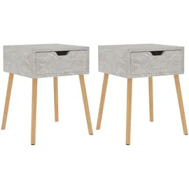 vidaXL Nachtschrank 2 Stk. 40 x 40 x 56 cm Betongrau