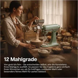 MMobiel Getreidemühlen-Aufsatz 12 Mahlgrade beige/weiß
