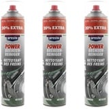 3x Power Bremsenreiniger Teilereiniger Motor Kupplung Vergaser, entfernt Öl Fett Bremsstaub, je 600ml + Bisomo-Sticker