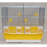 Vogelkäfig,Wellensittichkäfig,Exotenkäfig Vogelbauer Wellensittich Kanarien Vogelhaus Käfig Messi gelbe Schale Aufzuchtkäfig, Teilbarer-Käfig neu mit Schub