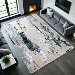 Kadima Design Teppich Velours-Kurzflor Metallic Gletscher-Design  120x170 cm, Gesamthöhe 13 mm  Silbergrau  COMO-Tremezzo Kollektion