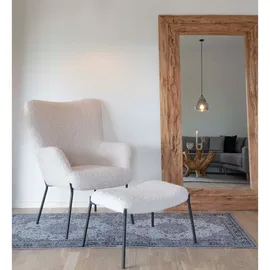 House Nordic Relaxsessel Glasgow Lammfellimitat 70 x 98 x 79 cm Weiß
