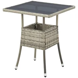 Juskys Yoro Polyrattan Gartentisch quadratisch 60 x 60 cm Grau