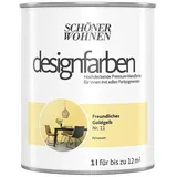 SCHÖNER WOHNEN-Farbe Wandfarbe Designfarbe  (Freundliches Goldgelb, Matt, 1 l, Konservierungsmittelfrei)