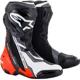 Alpinestars Supertech R, Stiefel - Schwarz/Neon-Rot/Weiß/Grau - 42 EU