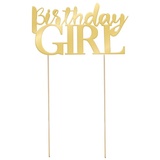 PD-Party 7025102 Birthday Girl Kuchen Topper Geburtstag Party Dekoration, Gold, 22cm Länge x 11.5cm Breite x 0.3cm Höhe