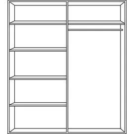 WIMEX Emden 180 x 198 x 64 cm weiß/graphit mit Schubladen