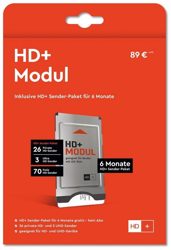 HD Plus HD Plus CI+ Modul inkl. HD+ Sender-Paket für 6 Monate gratis (geeignet CI+-Modul