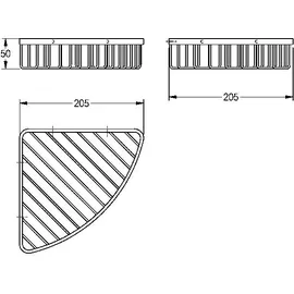 kwc aquarotter gmbh KWC Ar Eckkorb, Edelstahl, 205x50x205 mm, AP, hgl,