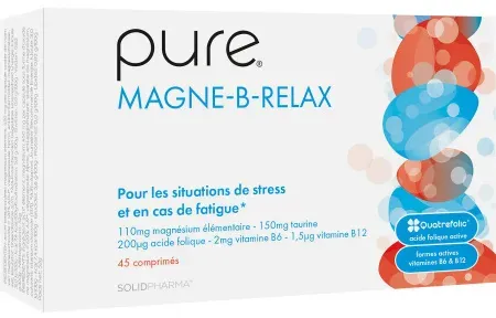 Pure Magne-B-Relax Nahrungsergänzungsmittel Bei Stresssituationen Und Müdigkeit 45 Tabletten