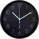 B & S Funkwanduhr Analog Uhr rund Ø 25 cm schwarz Kunststoff