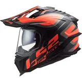 LS2 MX701 Explorer Alter, Endurohelm - Matt Schwarz/Neon-Orange/Grau - XL