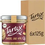 Tartex Bio Brotaufstrich Herzhaft | Veganer Aufstrich | Zwiebelschmalz | Apfel Zwiebel Schmalz | 6 Gläser im Vorteilspack | lecker auf Brot oder zum Verfeinern von Gerichten | 750g