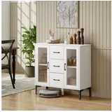 Homcom Sideboard 90 x 86 x 38 cm Weiß