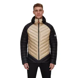 Mammut Winter-Daunenjacke Broad Peak Insulated Hooded (Kapuze, wärmend dank Daunenfüllung) beigebraun/schwarz Herren
