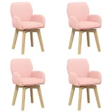 vidaXL Drehstuhl Esszimmer 4 Stk. Bouclé Rosa 54 x 58 x 87 cm