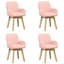 vidaXL Drehstuhl Esszimmer 4 Stk. Bouclé Rosa 54 x 58 x 87 cm
