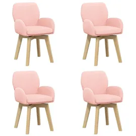 vidaXL Drehstuhl Esszimmer 4 Stk. Bouclé Rosa 54 x 58 x 87 cm