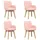 vidaXL Drehstuhl Esszimmer 4 Stk. Bouclé Rosa 54 x 58 x 87 cm