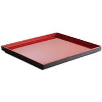 APS 15456 GN 1/2 Tablett "ASIA PLUS", 32,5 x 26,5 cm, Höhe 3 cm, Melamin, schwarz matt/rot glänzend