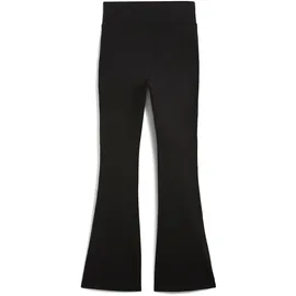 Puma Leggings "ESS HIGH-WAIST FLARED LEGGINGS", Damen, Gr. XL, N-Gr, puma schwarz, Jersey, Obermaterial: 95% Baumwolle, 5% Elasthan, unifarben, schmal normal, Hosen Leggings, ausgestellte Leggings, hoher Bund, für Sportmode und Streetwear