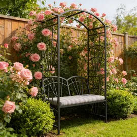 Relaxdays Rosenbogen 210 x 134 x 48 cm Schwarz