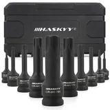 HASKYY Schlagschrauber Nüsse Satz 1/2 Zoll T20-T80 Torx Steckshlüssel Bits Set 10 tlg. Torx Stecknüsse Set - KFZ, Motorinstandseztung, Bremsenwartung & Getriebereparatur Werkzeug