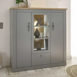 Esszimmer Highboard im Landhaus Stil einer Glastür