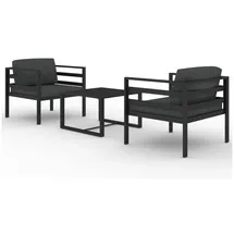 vidaXL Garten-Lounge-Set 3-tlg. anthrazit