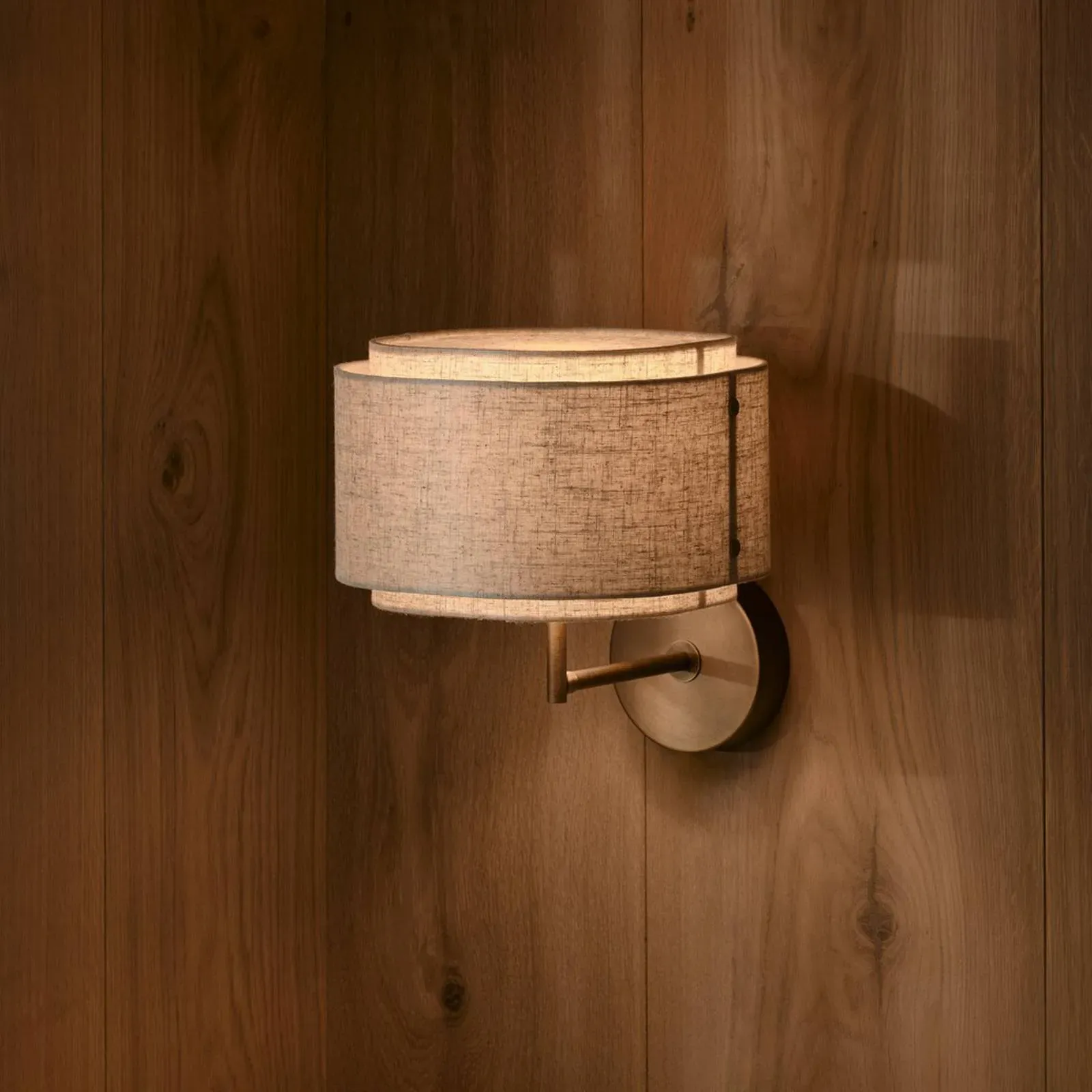 DFTP by Nordlux Wandlampe Takai, creme / amber, für Schlafzimmer, Textil / Stoff / Seide, Design, Wandleuchte, Wandlampe Innen - cm - 23 cm - 25 cm