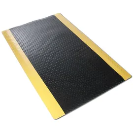 etm Arbeitsplatzmatte PVC 120 x 150 cm Schwarz/Gelb