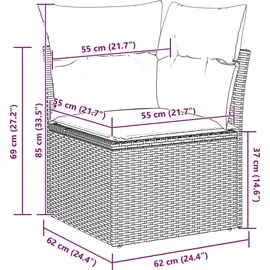 vidaXL Garten-Lounge-Set 11-tlg. beige