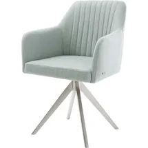 DeLife Drehstuhl Greg-Flex Stripes Mint Kreuzgestell kantig Edelstahl 180° drehbar, Esszimmerstühle