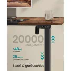 Songmics elektrisch höhenverstellbarer Schreibtisch braun rechteckig, C-Fuß-Gestell schwarz 140,0 x 60,0 cm