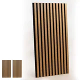 INNOVATE Akustikpaneele Holz Paneele 2x 120x60cm Wanddeko Wohnzimmer Wandpaneele Holzoptik Schalldämmung Wand Deko Akustik Paneele Wand acoustic panel wall panels Holzpaneele Wand Deko Wohnzimmer