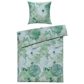 CASANOVA Bettwäsche BLAIR floral Grün 155 x 220 cm + 80 x 80 cm