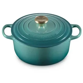 Le Creuset Signature Bräter 24 cm rund bleu riviera