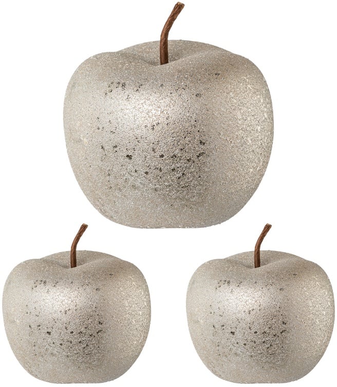 Keramik Äpfel Rough Glamour Finish  3Er Set  (Farbe: Gold)